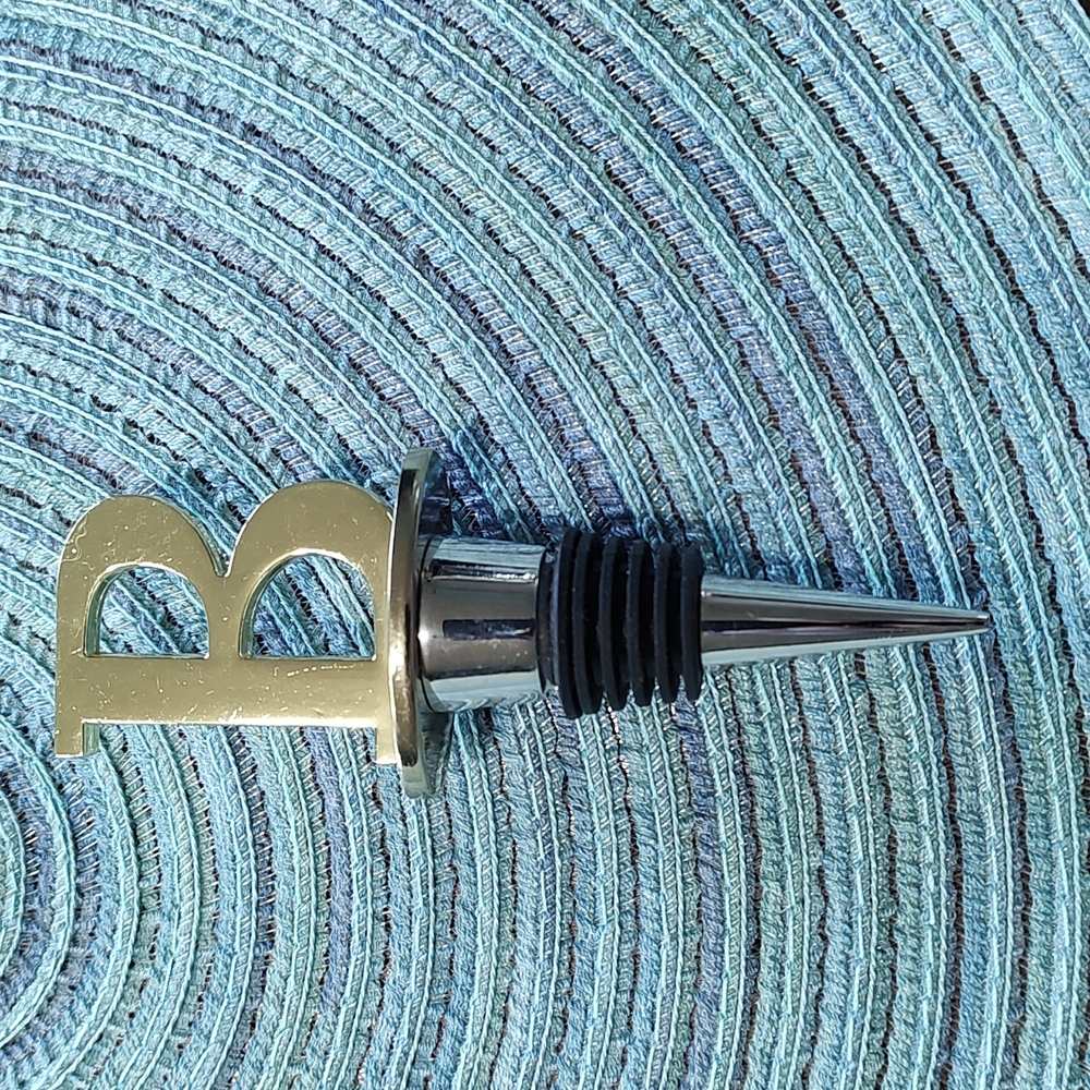 Wine Bottle Topper B Letter B Gold Metal